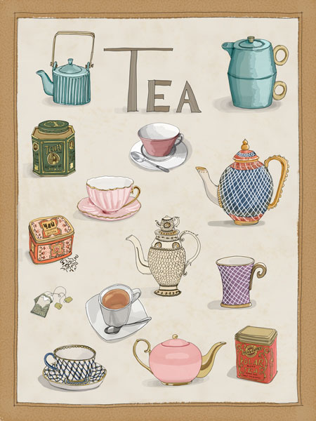 Valerie Hamill tea illustration teacup teapot
